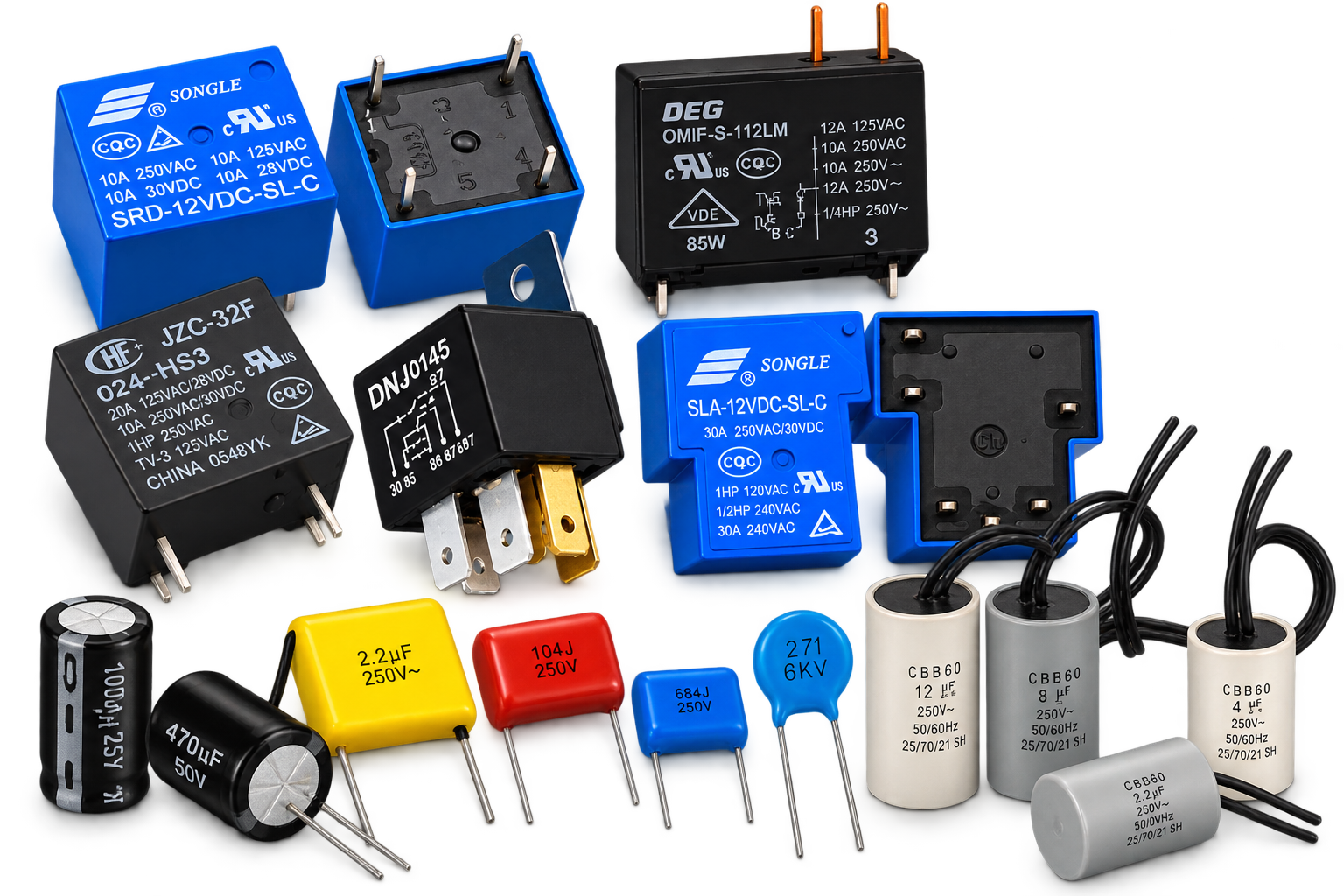 Capacitores e Relés
